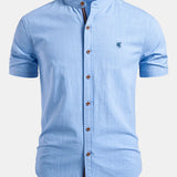 Stand Collar Short Sleeve Shirt
