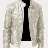 Casual Stand Collar Zip-Up Jacket