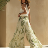 Ruffled Sleeveless Top and Floral Pants Set