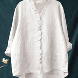 Casual Ruffle Button-Front Shirt