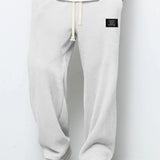 Textured Drawstring Straight Pants
