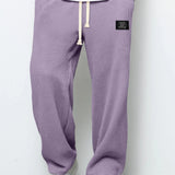 Textured Drawstring Straight Pants