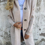 Long Button-Front Cardigan