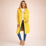 Long Button-Front Cardigan