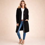 Long Button-Front Cardigan