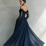 Off-Shoulder Chiffon Maxi