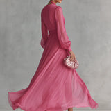 V-Neck Tie-Waist Maxi Dress