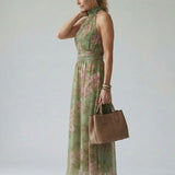 Floral Halter Midi Dress