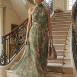Floral Halter Midi Dress