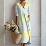 Checkered Pattern Midi Dress