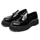 Metal-Buckle Lug Sole Loafers