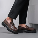 Metal-Buckle Lug Sole Loafers