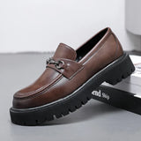 Metal-Buckle Lug Sole Loafers