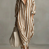 Striped Long Shirt Dress