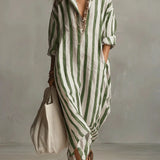 Striped Oversized Shirt Maxi Dress