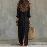 Collared Split Hem Maxi Dress