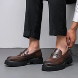Metal-Buckle Lug Sole Loafers