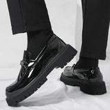 Metal-Buckle Lug Sole Loafers