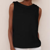 Women's Sleeveless Roll Collar Top