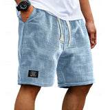 Relaxed Waffle Knit Drawstring Shorts