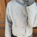 Stand Collar Double-Breasted Jacket