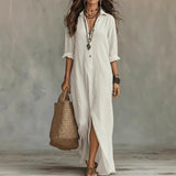 Flowy Long Shirt Dress