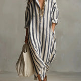Striped Long Shirt Dress