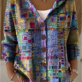 Button-Front Hooded Sweater