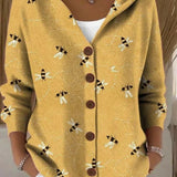 Women's Hooded Geometric Cardigan