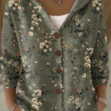 Women's Hooded Geometric Cardigan