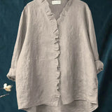 Casual Ruffle Button-Front Shirt