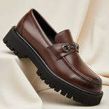 Metal-Buckle Lug Sole Loafers