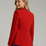 Single-Button Notched Lapel Blazer