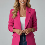Single-Button Notched Lapel Blazer