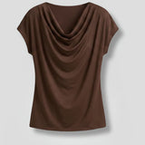 Cowl Neck Draped Front Blouse