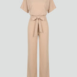 Jumpsuit with Belt and Wide Legs