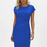 Knee-Length Gathered Waist Dress