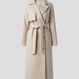 Double-Breasted Long Coat with Belt