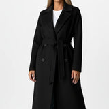 Double-Breasted Long Coat with Belt