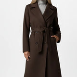 Double-Breasted Long Coat with Belt