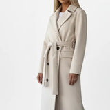 Double-Breasted Long Coat with Belt