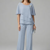 Layered Top and Straight Trouser Set