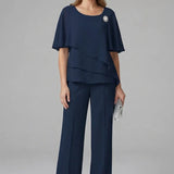 Layered Top and Straight Trouser Set
