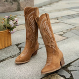 Mid-Calf Suede Cowboy Boots