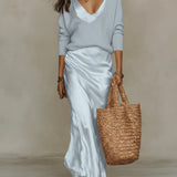 Two-Piece V-Neck Dress Set