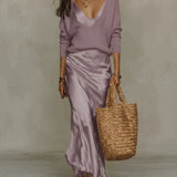 Two-Piece V-Neck Dress Set