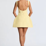 Boat Neck Bubble Mini Dress