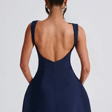 Boat Neck Bubble Mini Dress