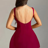 Boat Neck Bubble Mini Dress