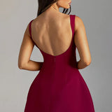 Boat Neck Bubble Mini Dress